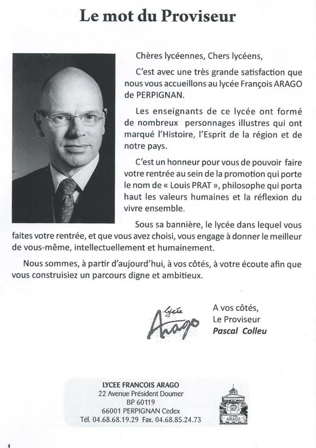 Page 4 du livret d'accueil "Promo Louis Prat"