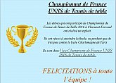 Bravo aux vice-champions de France 2016 de tennis de table !