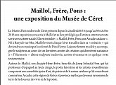 L'expo de CERET sur PONS, FRÈRE et MAILLOL