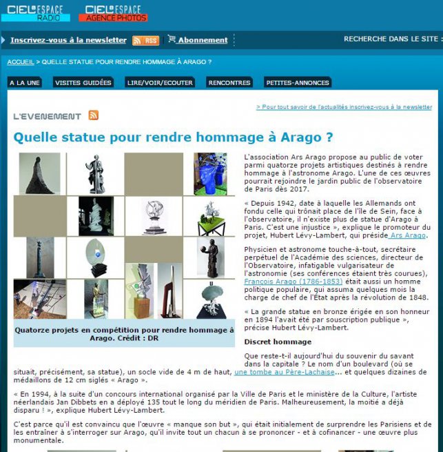 L'Association Ars Arago lance un concours pour remplacer la statue d'Arago fondue par les allemands en 1942