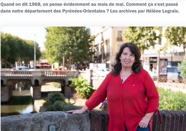 Hlne Legrais, notre amie Ancienne d'Arago, raconte Mai 68  Perpignan sur france Bleu Roussillon (mai 2024)