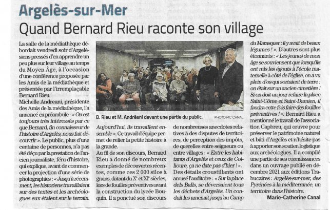 L'histoire d'Argels raconte par un Ancien d'Arago, Bernard RIEU !