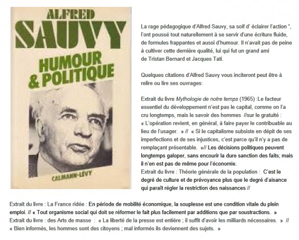 Alfred Sauvy - Humour et Politique !