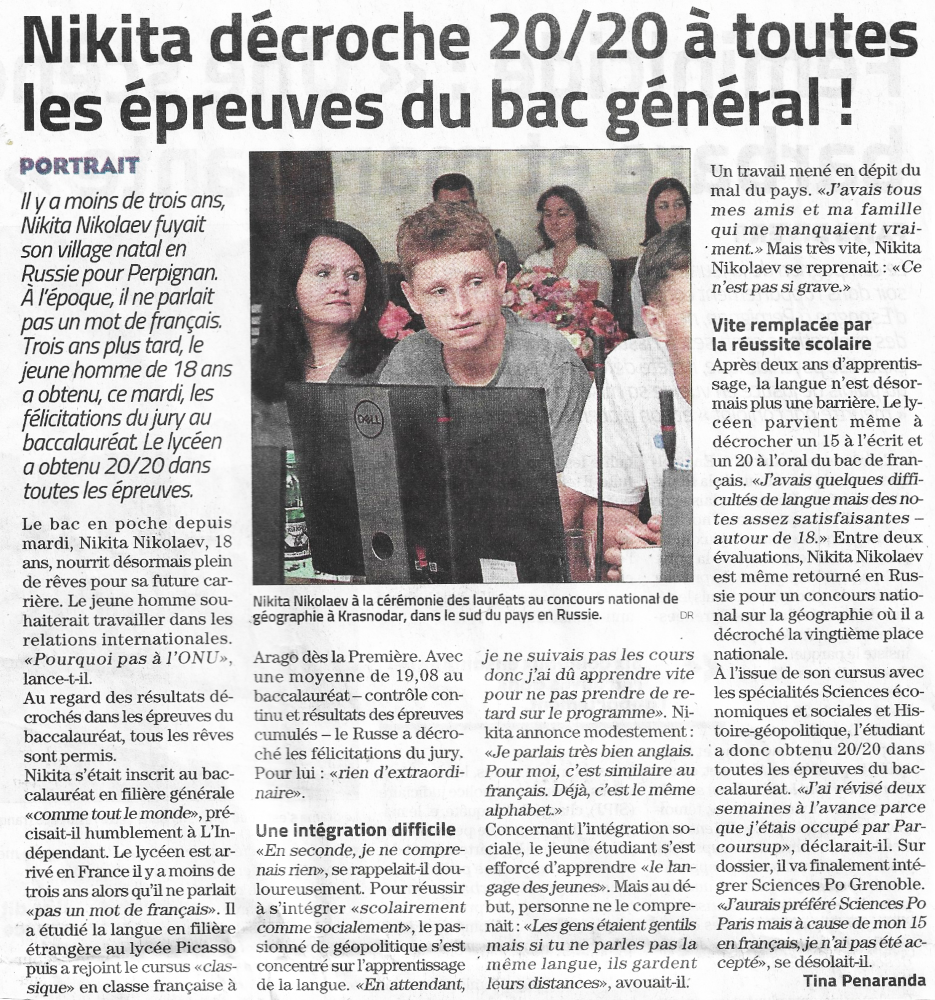 Nikita, une des nouvelles gloires d&rsquo;Arago !
