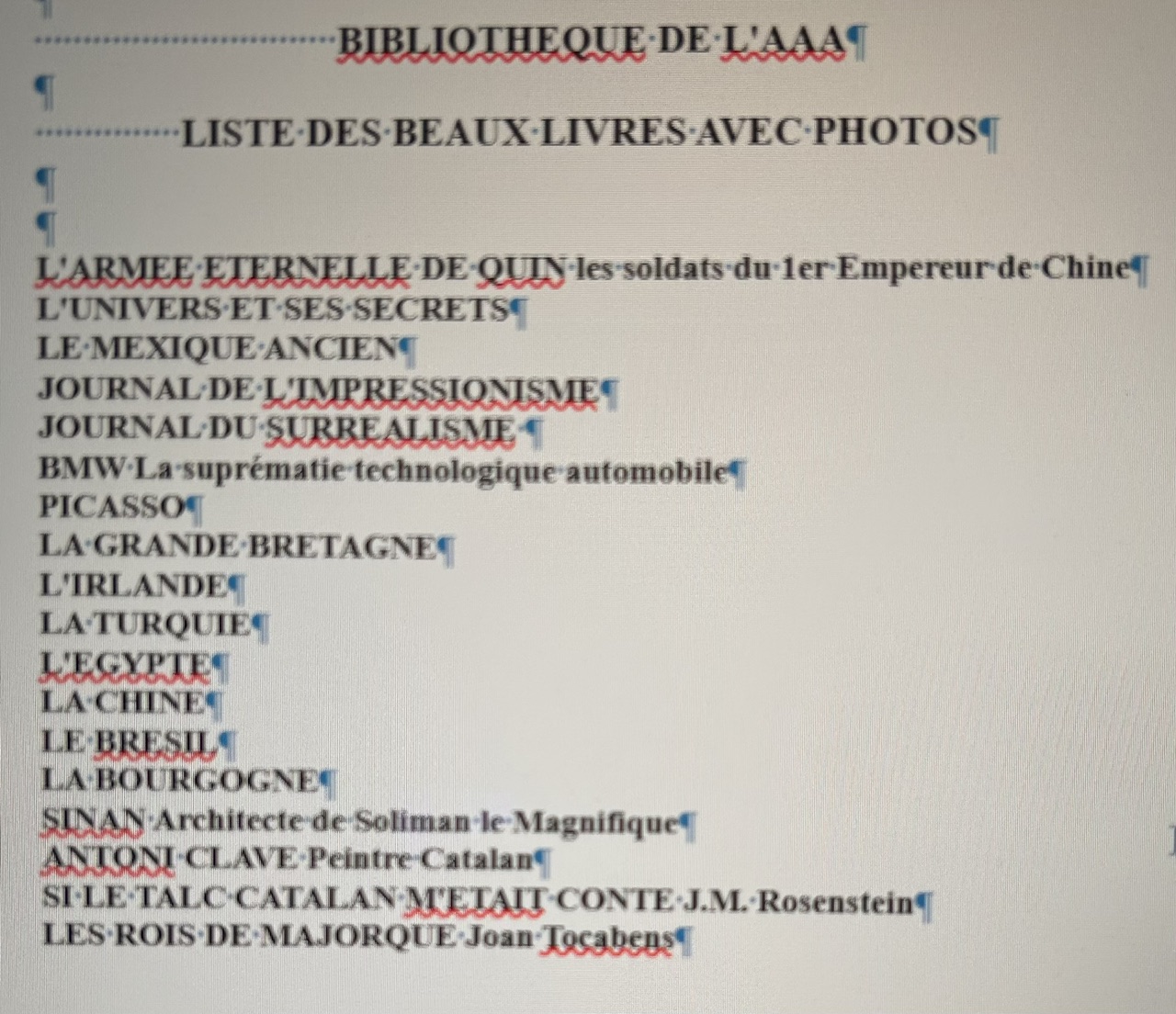 Bibliothèque des AAA