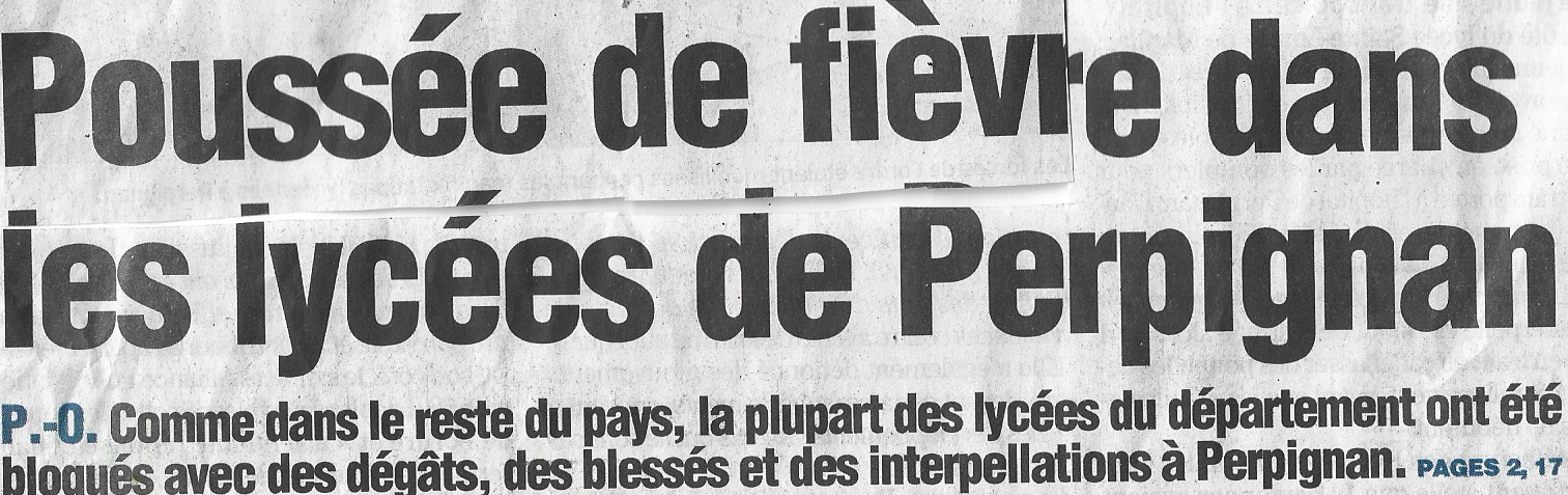 Manifestations lycéennes à Perpignan
