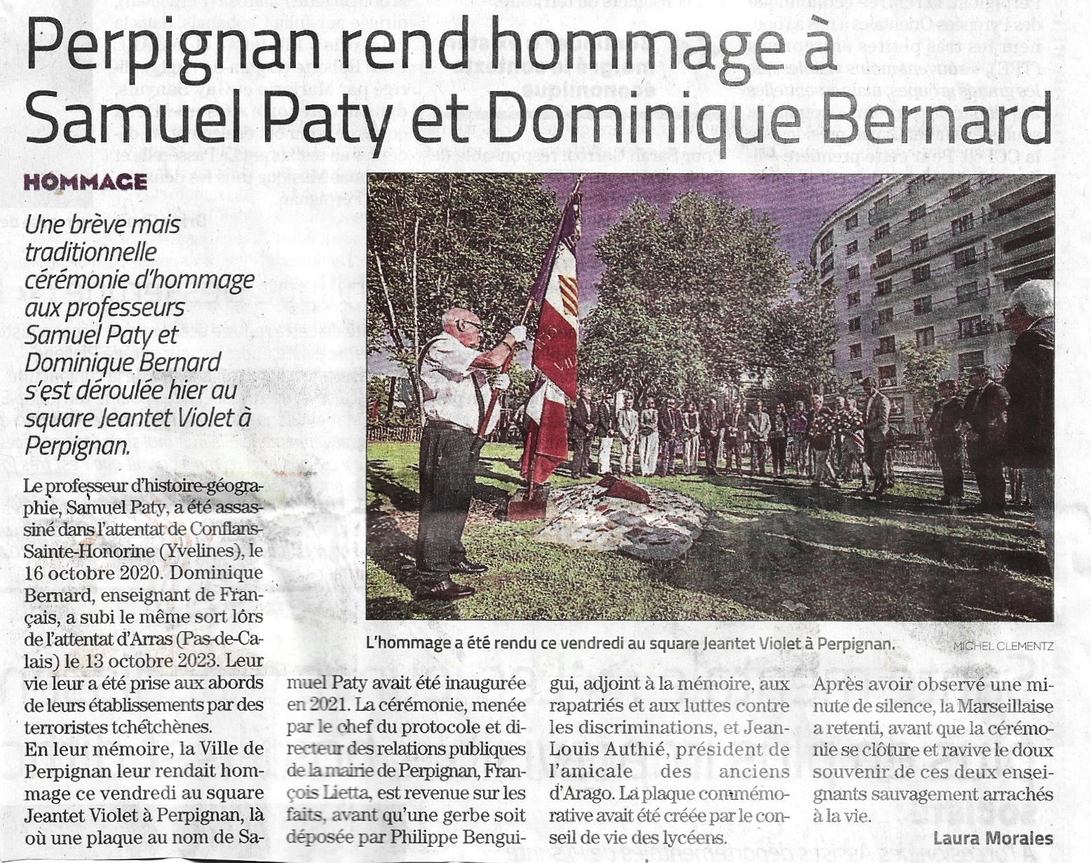 Hommage à Samuel PATY et Dominique BERNARD.